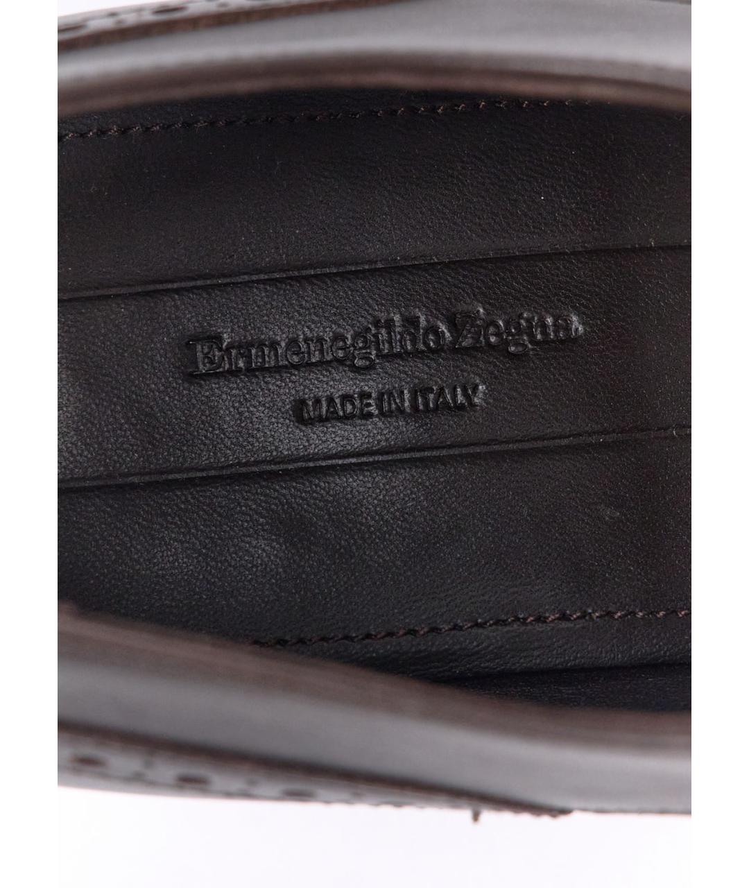 ERMENEGILDO ZEGNA XXX Коричневые кожаные туфли, фото 5
