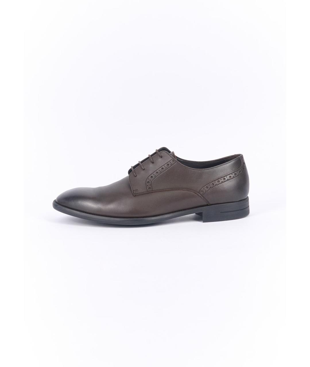 ERMENEGILDO ZEGNA XXX Коричневые кожаные туфли, фото 7