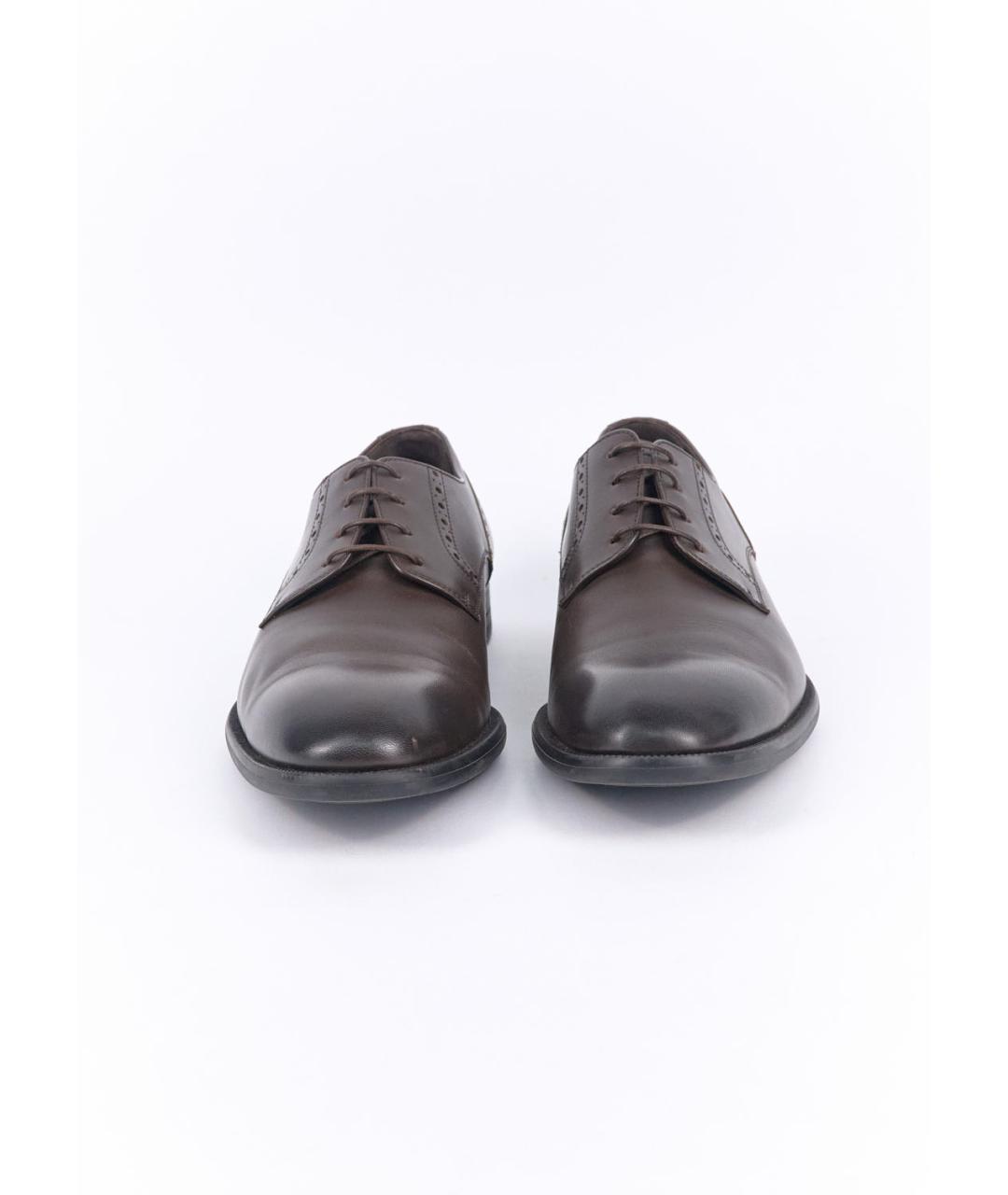 ERMENEGILDO ZEGNA XXX Коричневые кожаные туфли, фото 3