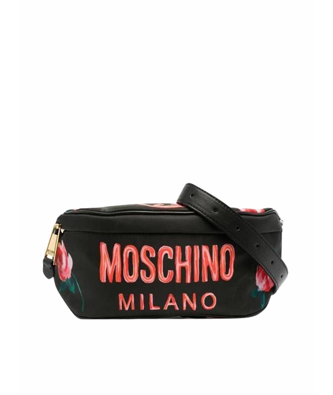 LOVE MOSCHINO Черная поясная сумка, фото 1
