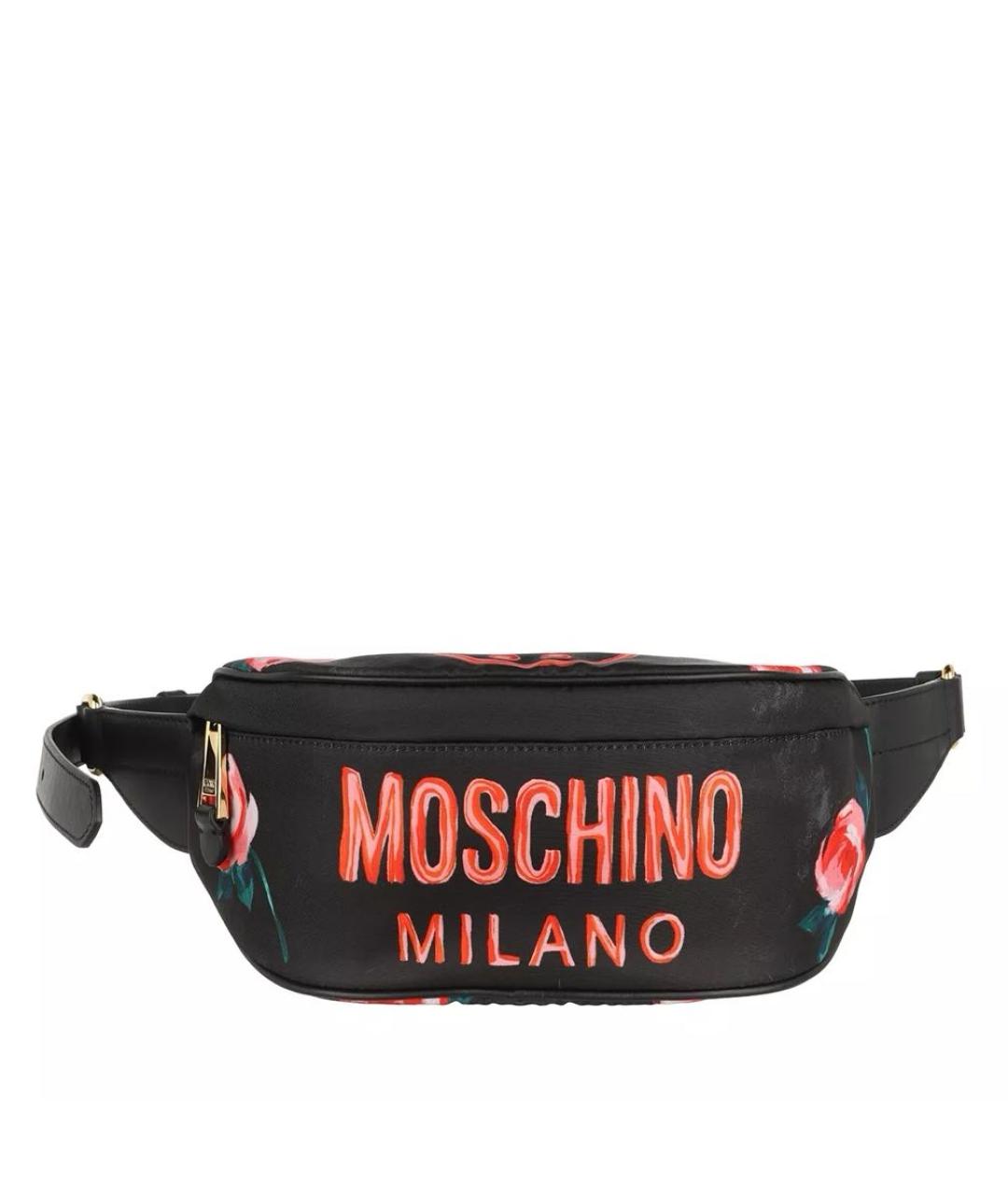 LOVE MOSCHINO Черная поясная сумка, фото 4