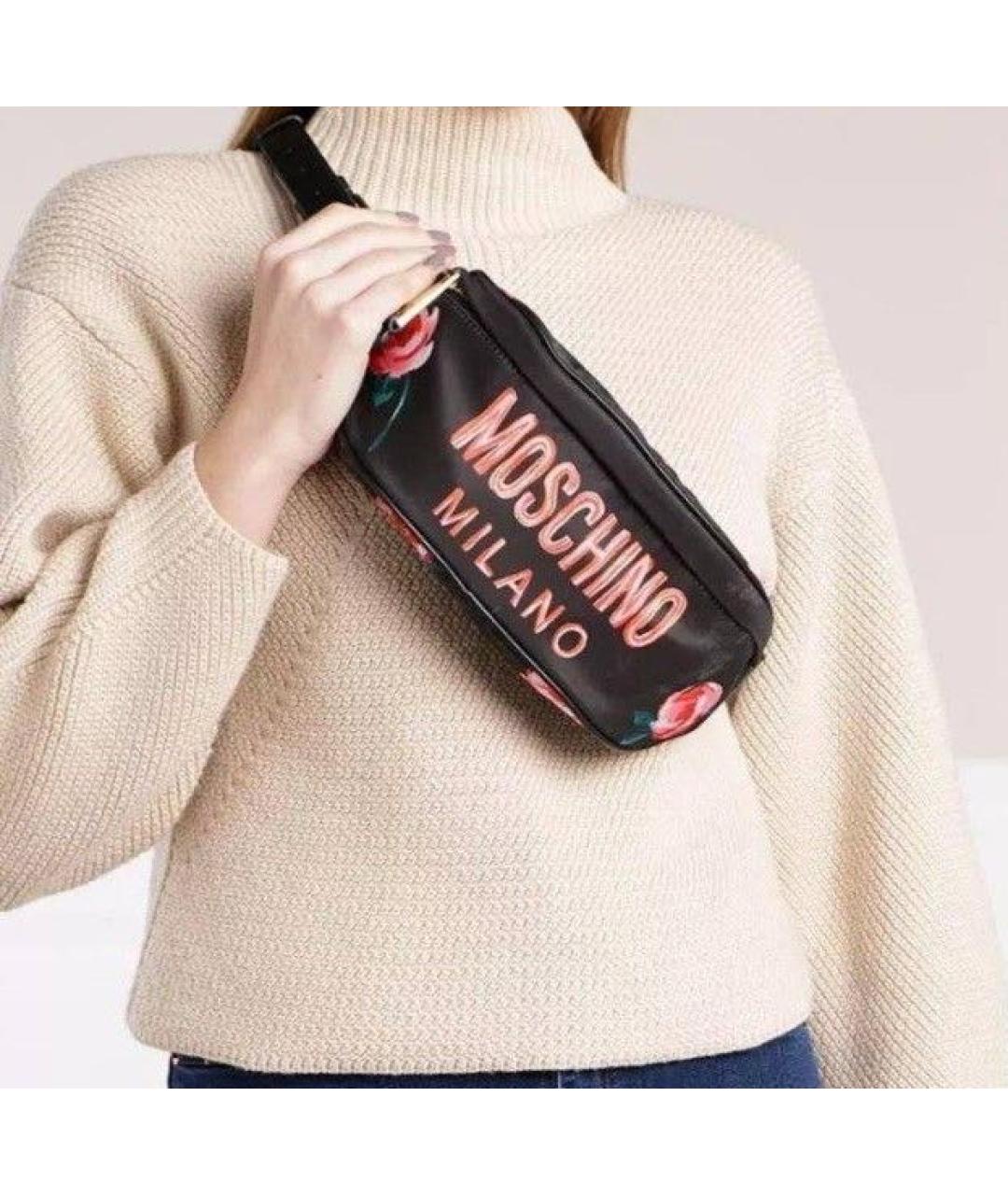 LOVE MOSCHINO Черная поясная сумка, фото 3