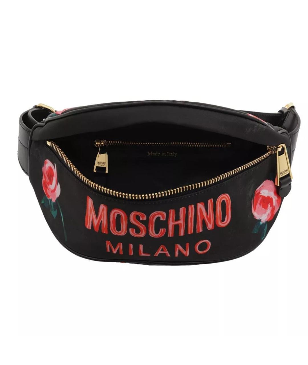 LOVE MOSCHINO Черная поясная сумка, фото 2