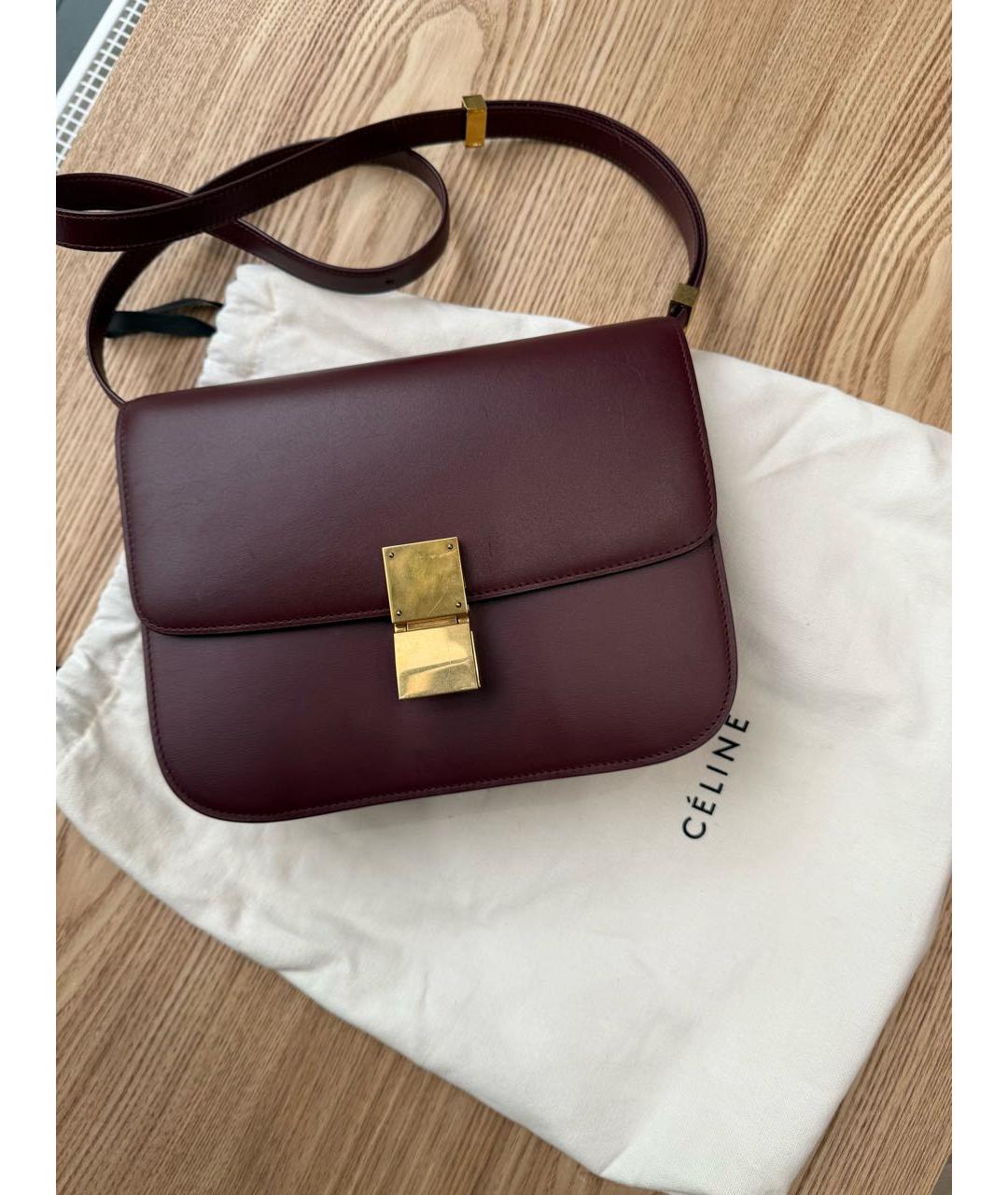 CELINE Бордовая кожаная поясная сумка, фото 5
