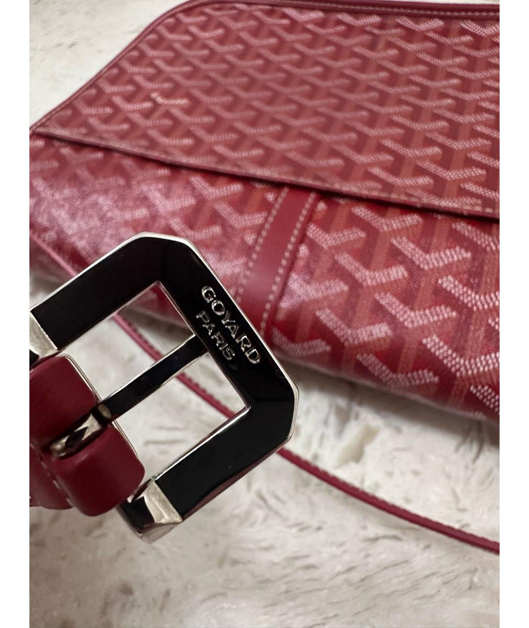 GOYARD Красная кожаная сумка на плечо, фото 6