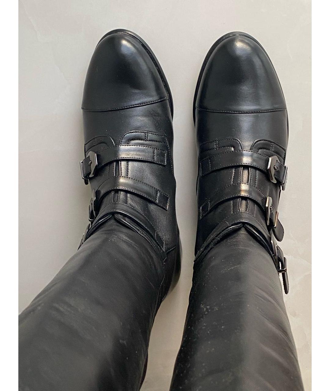 STUART WEITZMAN Черные кожаные ботфорты, фото 3