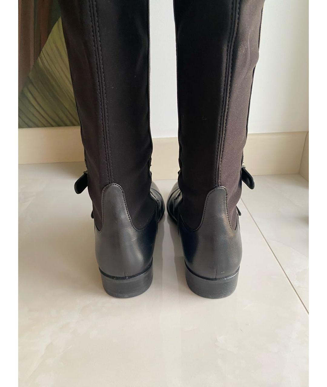 STUART WEITZMAN Черные кожаные ботфорты, фото 4