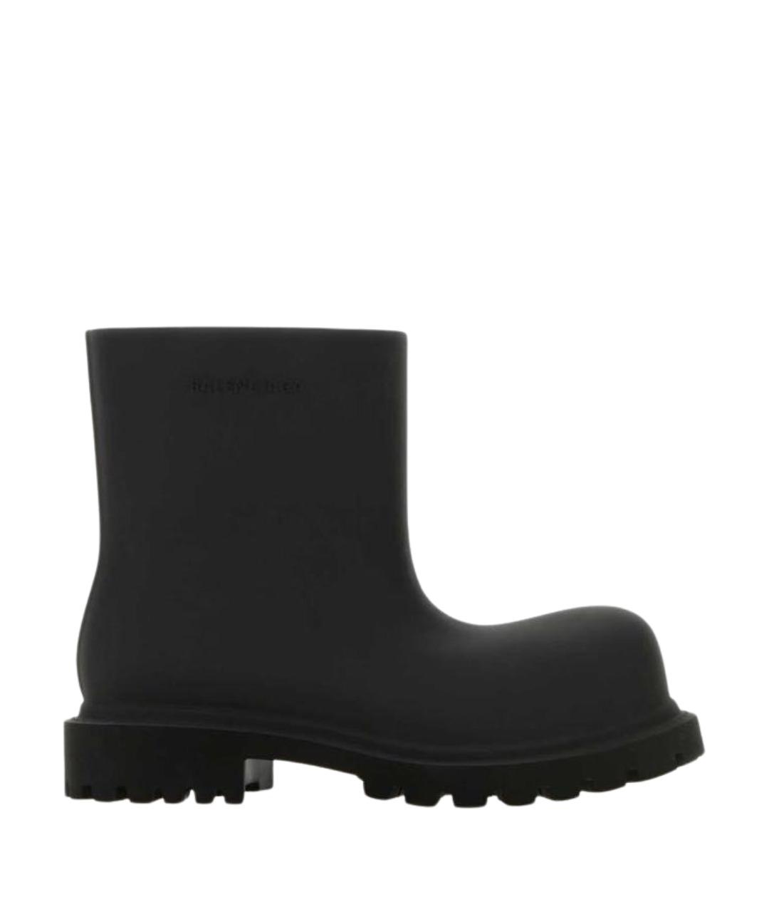 BALENCIAGA Черные резиновые ботинки, фото 1