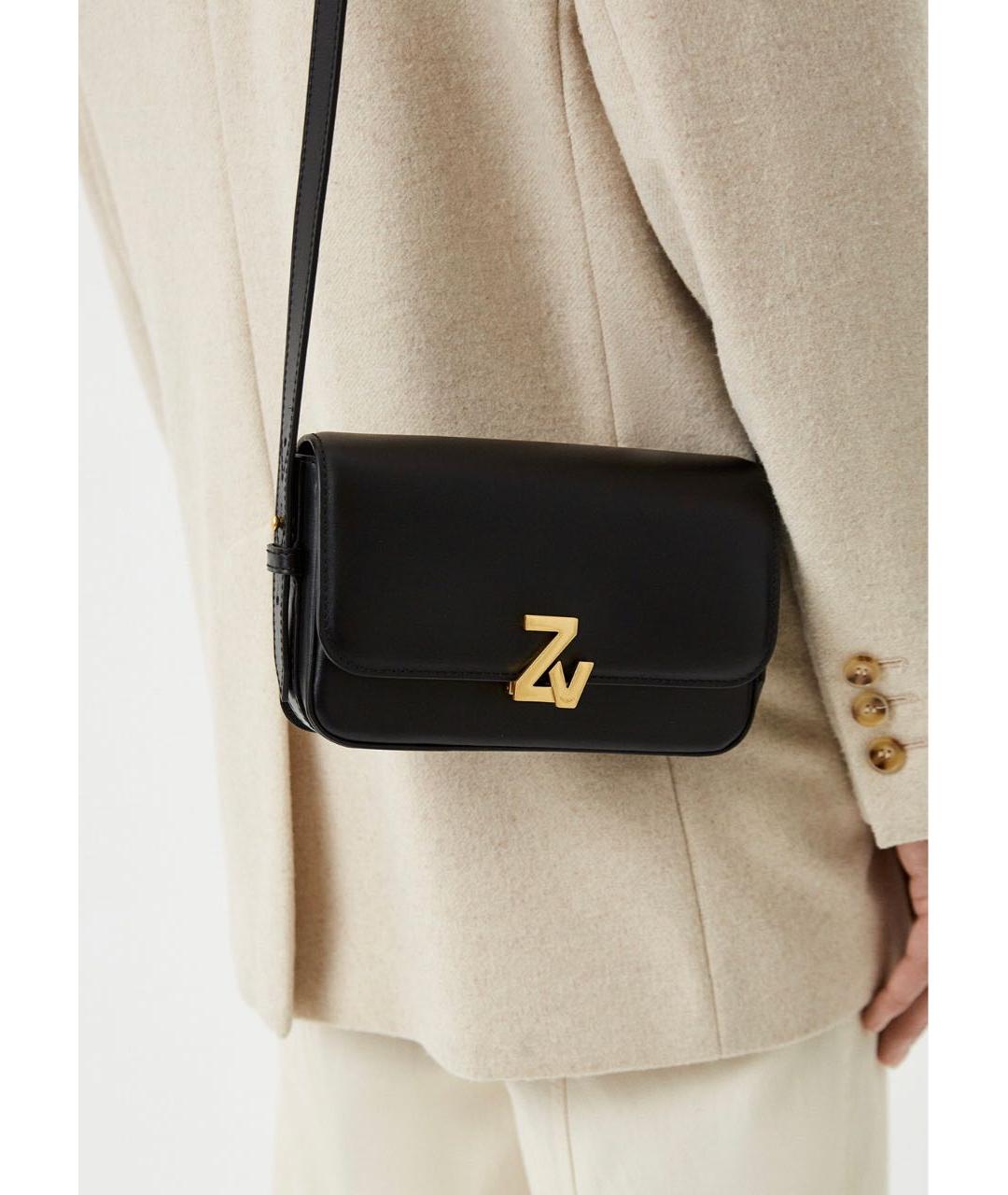 ZADIG & VOLTAIRE Черная кожаная сумка через плечо, фото 6
