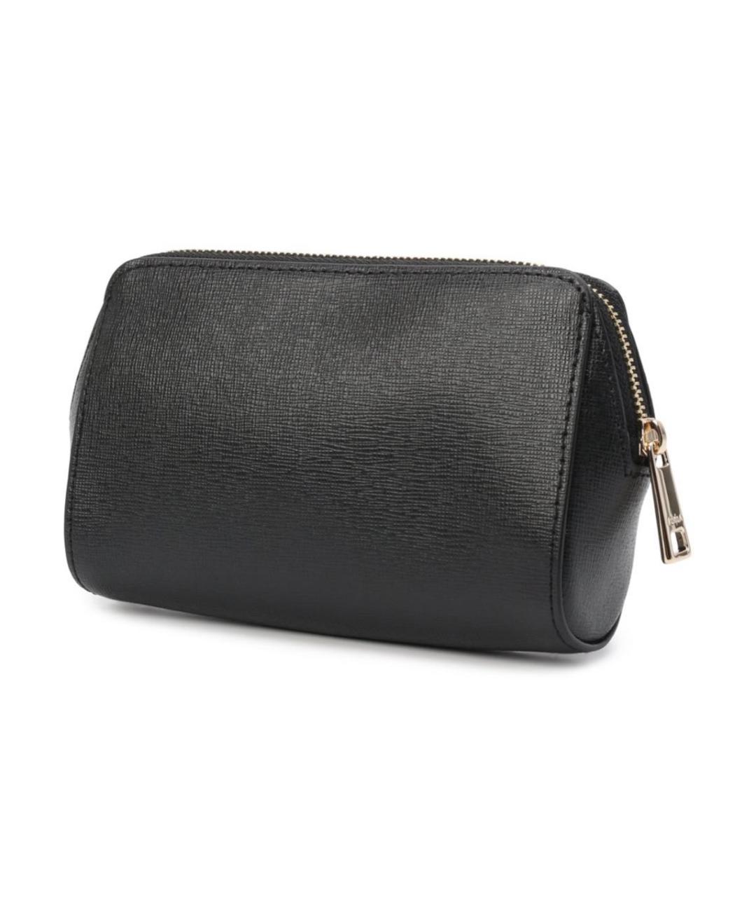 FURLA Черная кожаная косметичка, фото 2