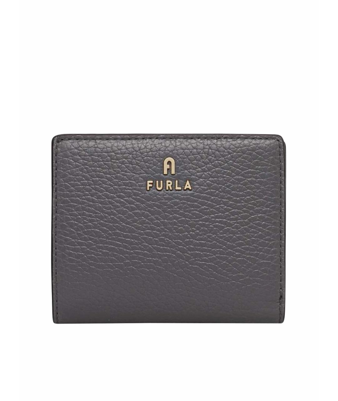 FURLA Антрацитовый кожаный кошелек, фото 1