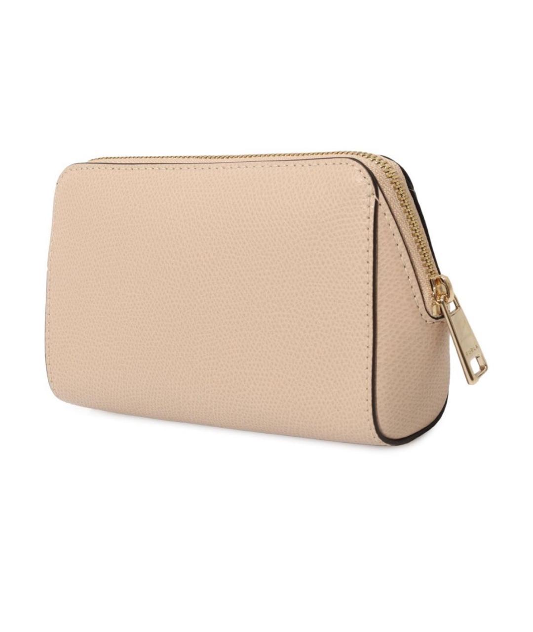 FURLA Бежевая кожаная косметичка, фото 2