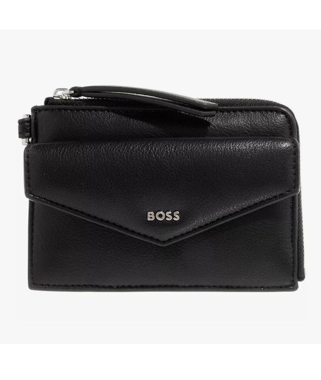 HUGO BOSS Черный кожаный кошелек, фото 6