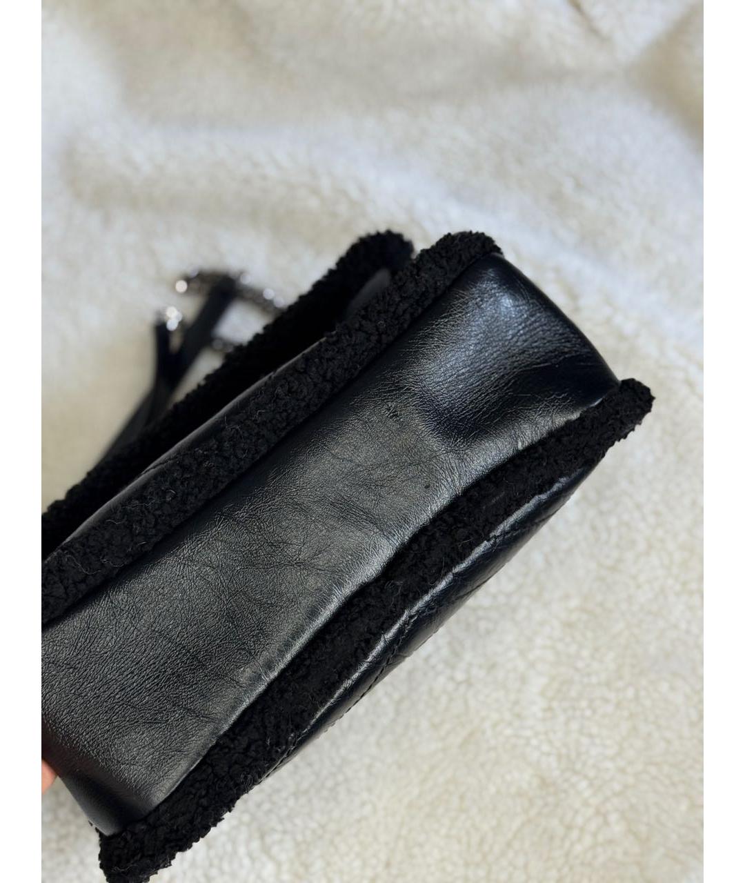 SAINT LAURENT Черная меховая сумка через плечо, фото 4
