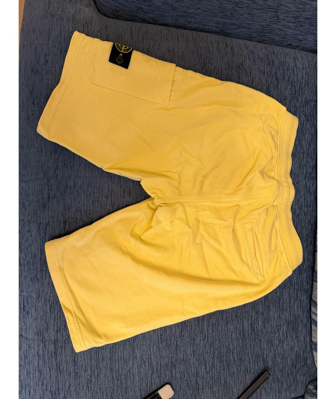 STONE ISLAND Желтые хлопковые детские шорты, фото 2