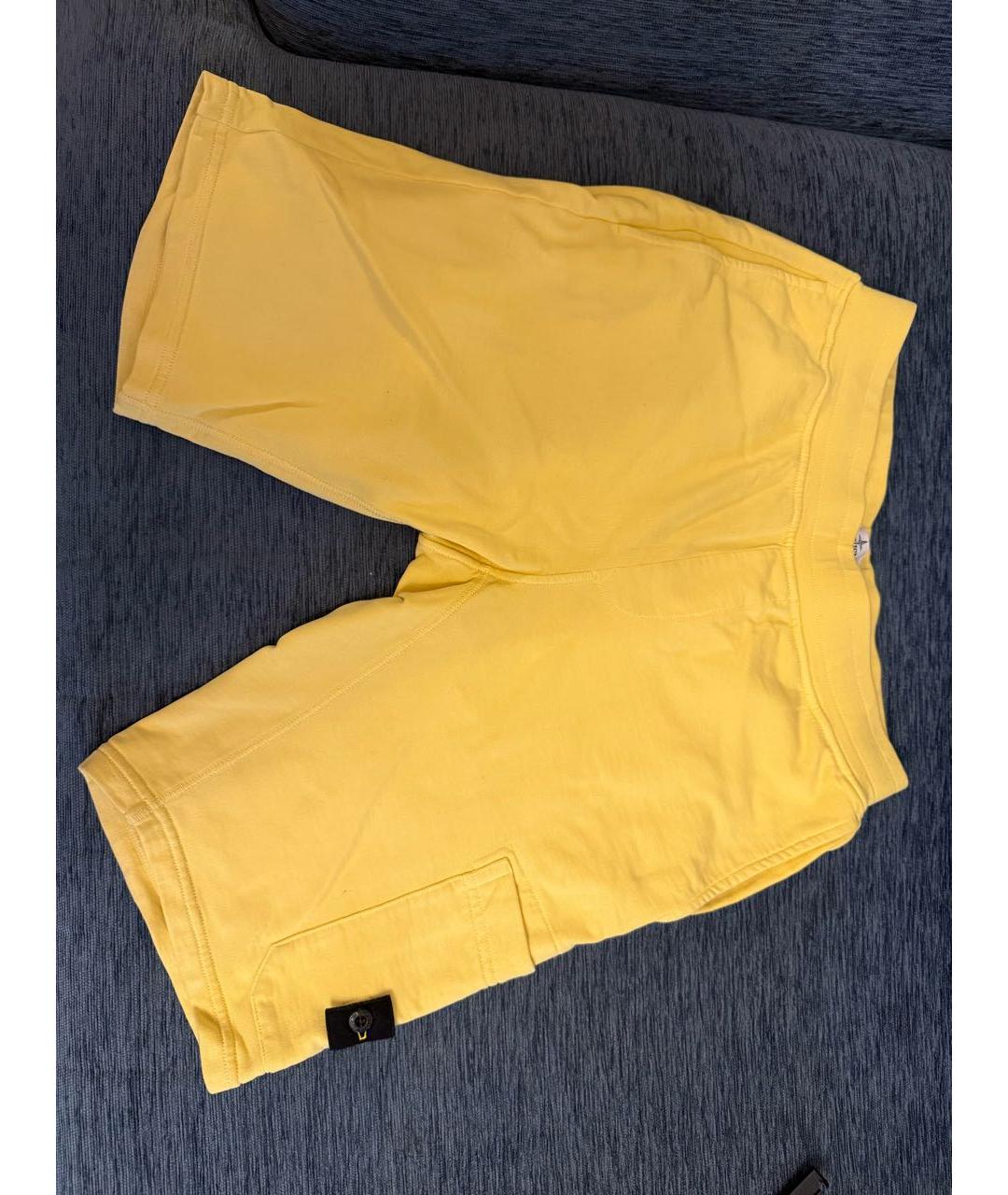 STONE ISLAND Желтые хлопковые детские шорты, фото 8