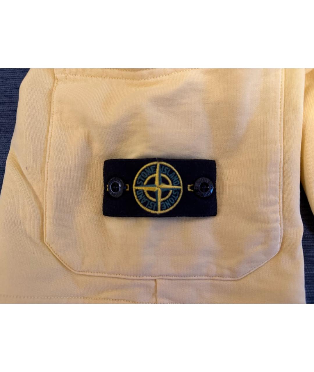 STONE ISLAND Желтые хлопковые детские шорты, фото 5