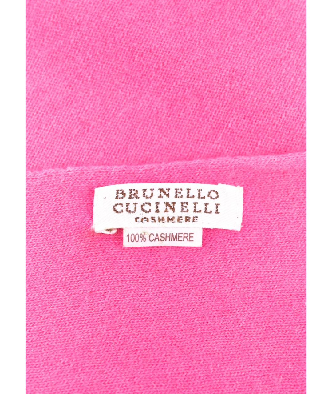 BRUNELLO CUCINELLI Розовый кашемировый шарф, фото 3