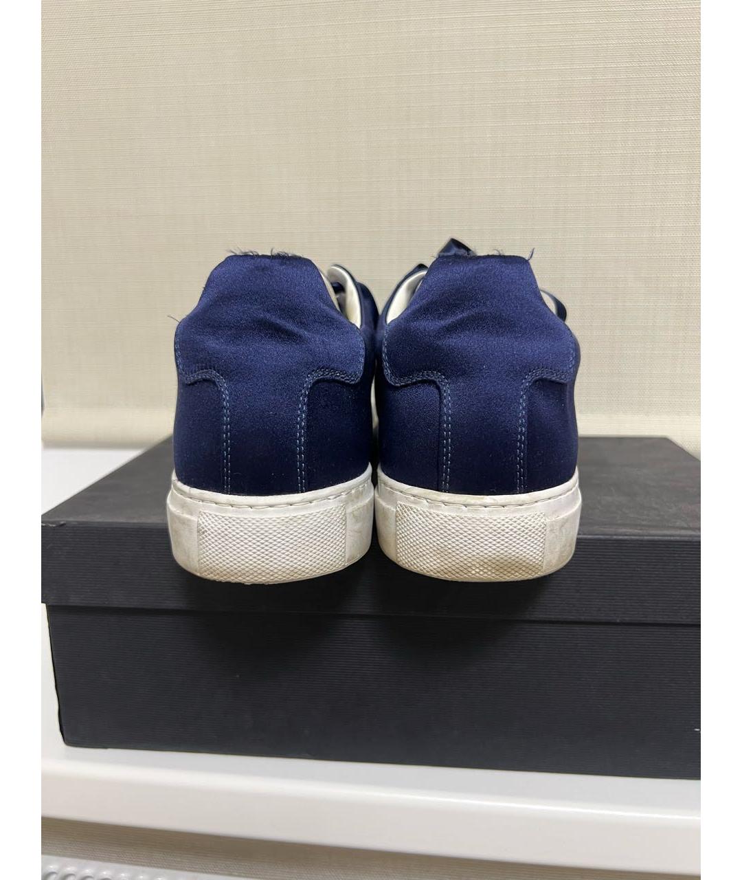 JIL SANDER Темно-синие текстильные кеды, фото 4