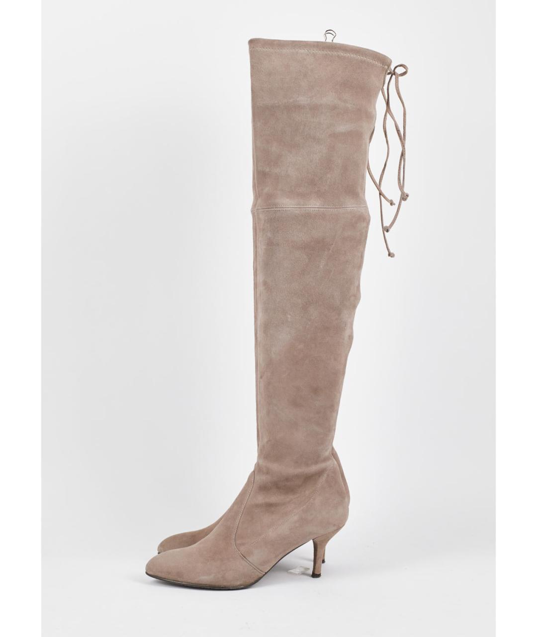 STUART WEITZMAN Серые замшевые ботфорты, фото 8