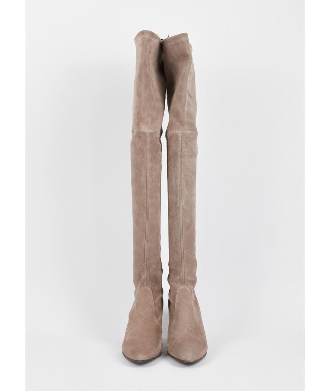 STUART WEITZMAN Серые замшевые ботфорты, фото 2
