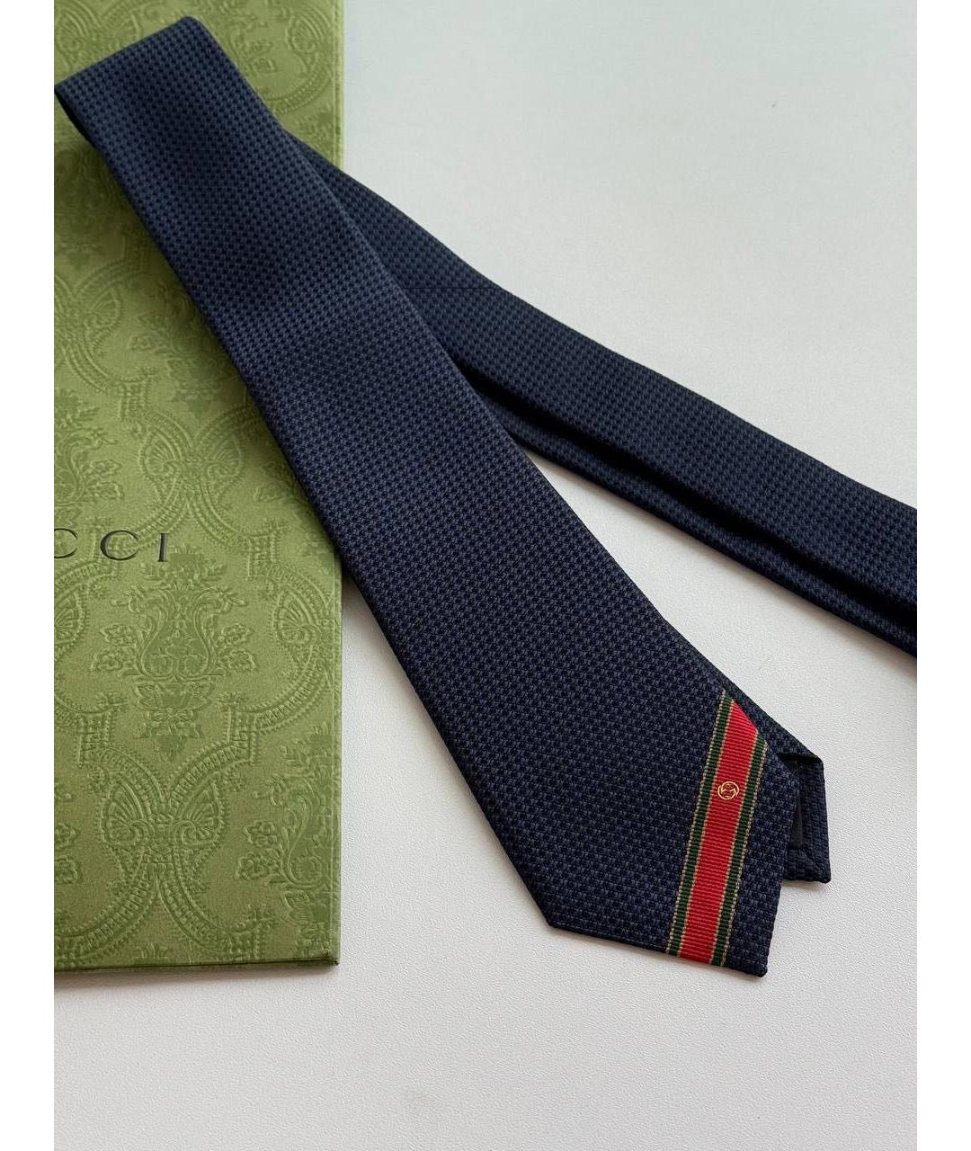 GUCCI Темно-синий галстук, фото 3