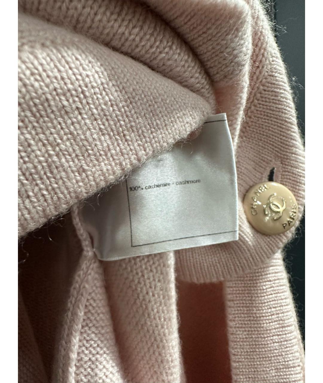CHANEL Розовый кашемировый кардиган, фото 3