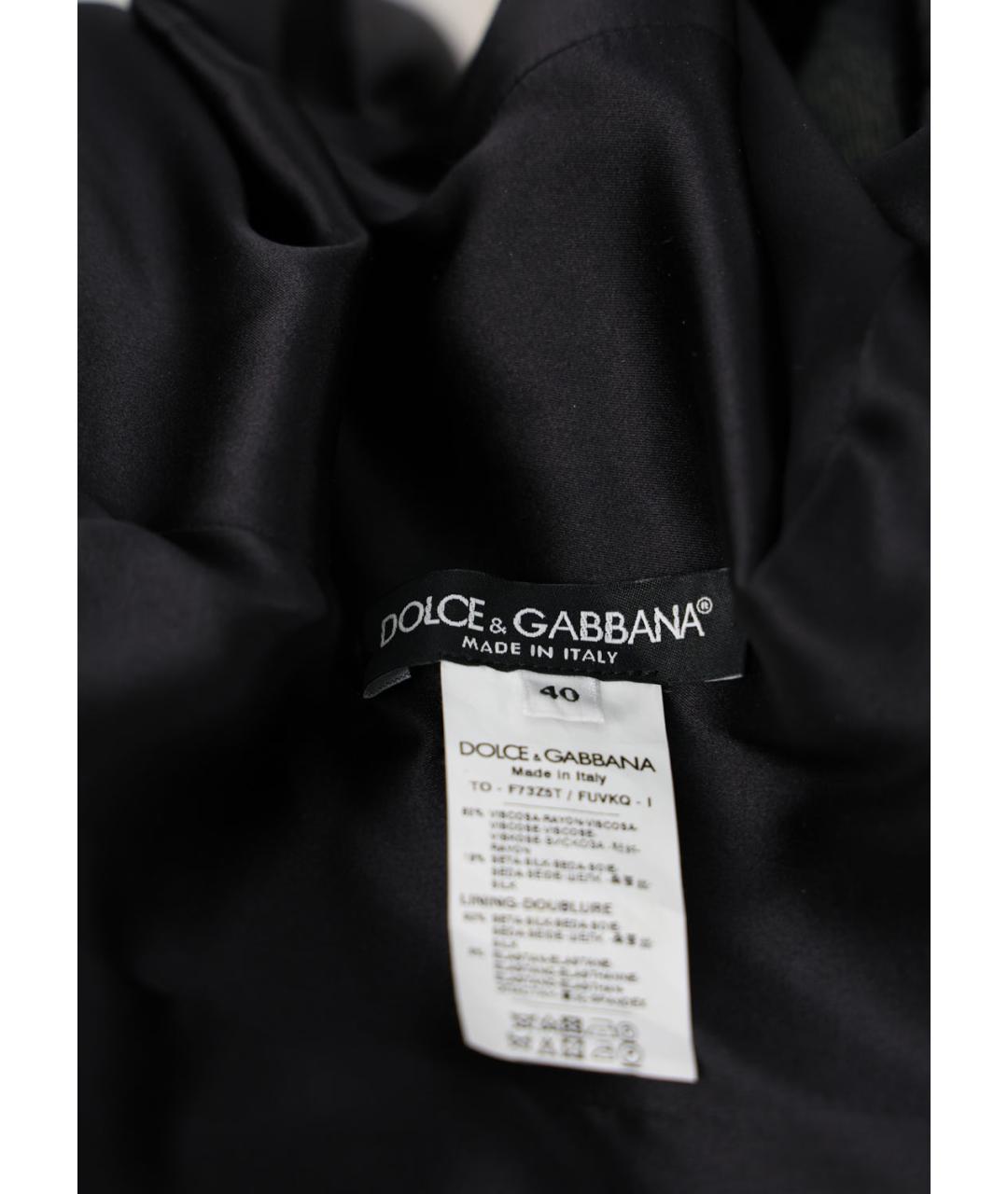 DOLCE&GABBANA Черная вискозная майка, фото 3