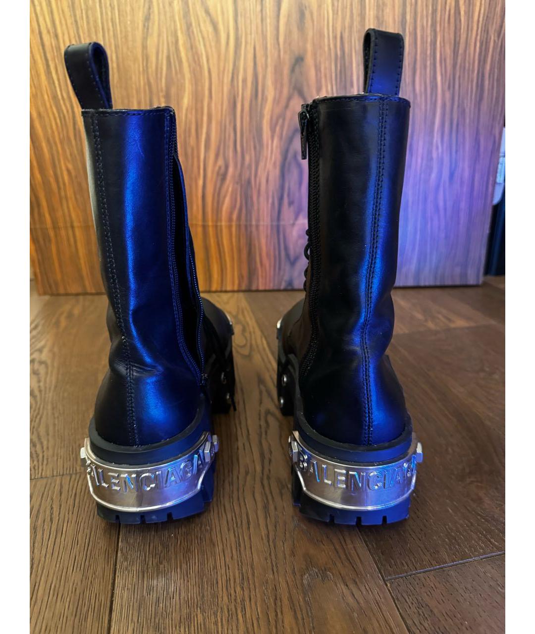 BALENCIAGA Черные кожаные сапоги, фото 4