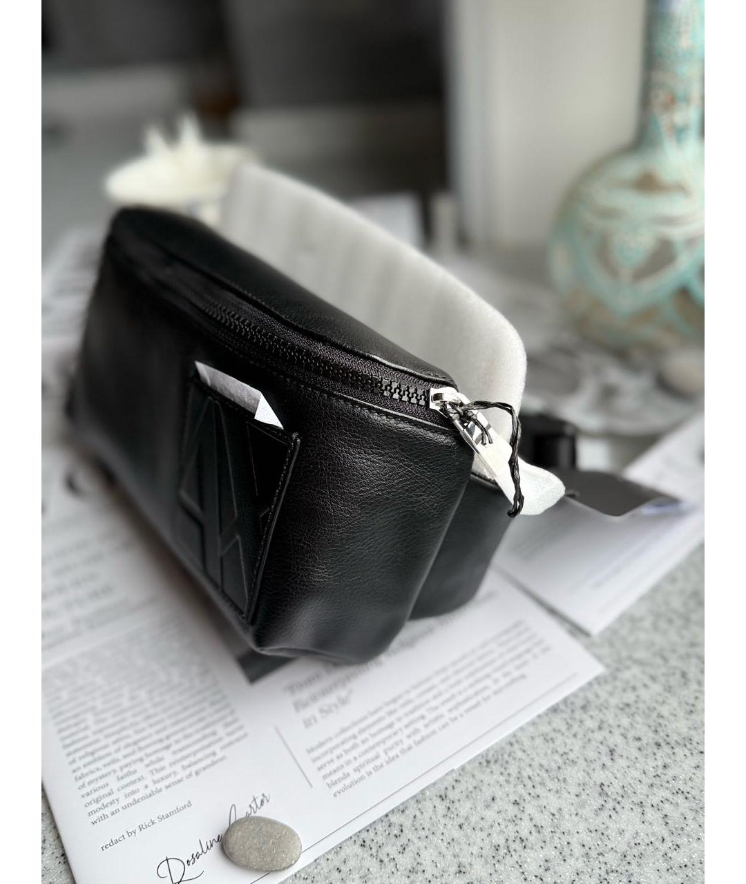 ARMANI EXCHANGE Черная поясная сумка из искусственной кожи, фото 4