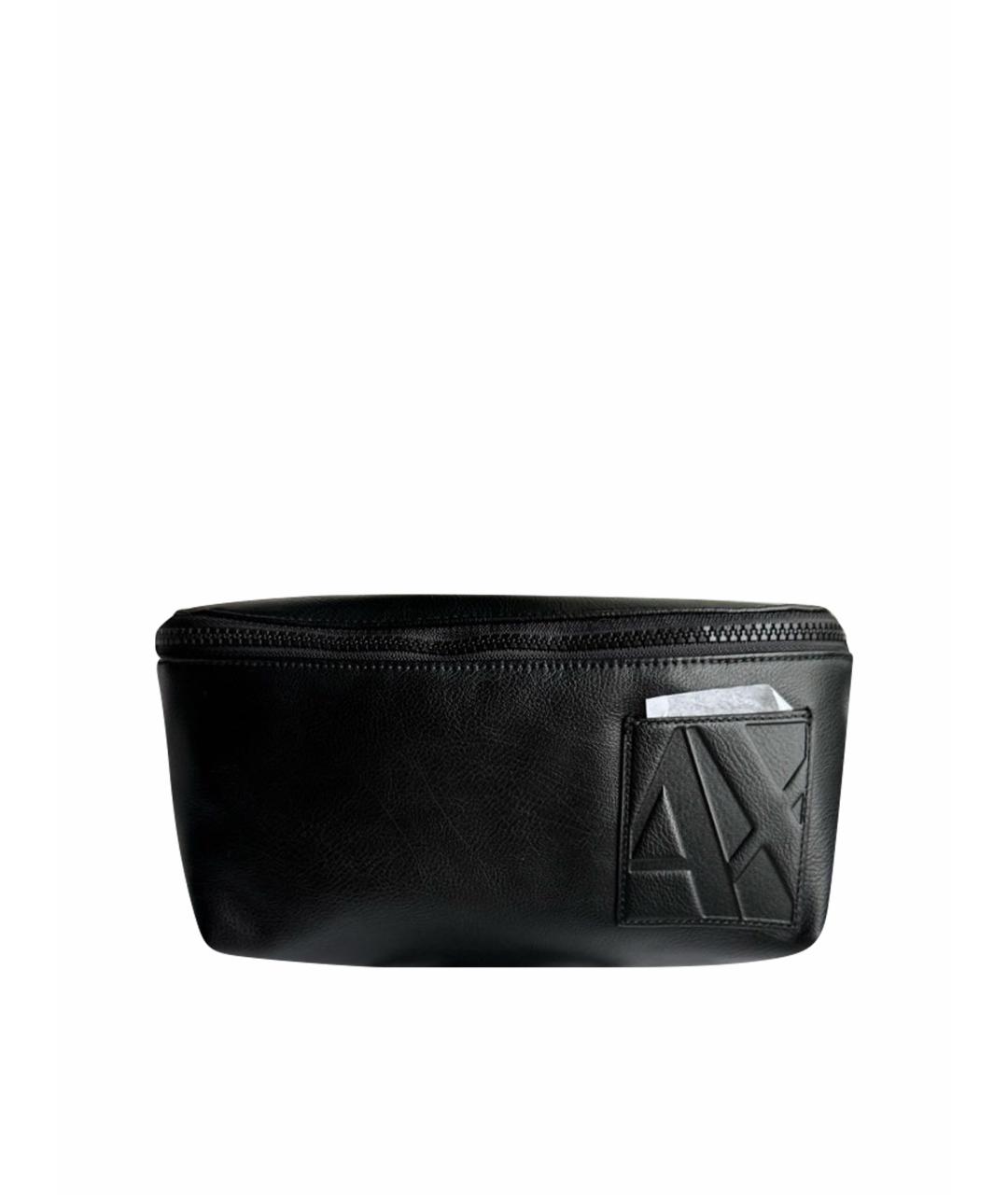 ARMANI EXCHANGE Черная поясная сумка из искусственной кожи, фото 1