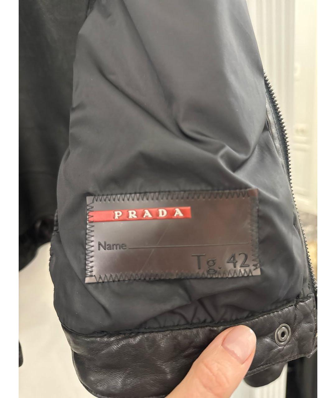 PRADA Черная кожаная куртка, фото 7
