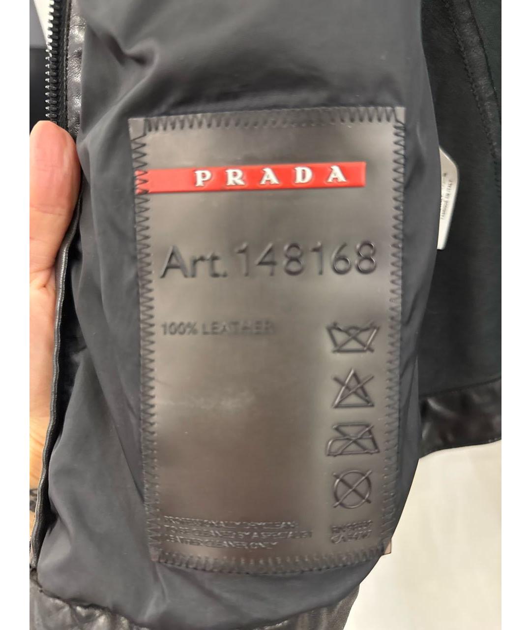 PRADA Черная кожаная куртка, фото 5