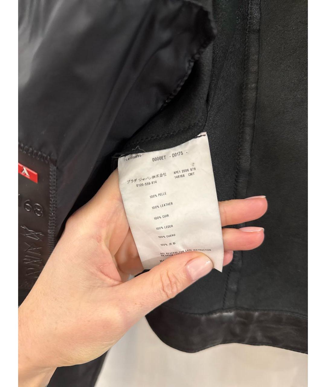 PRADA Черная кожаная куртка, фото 6