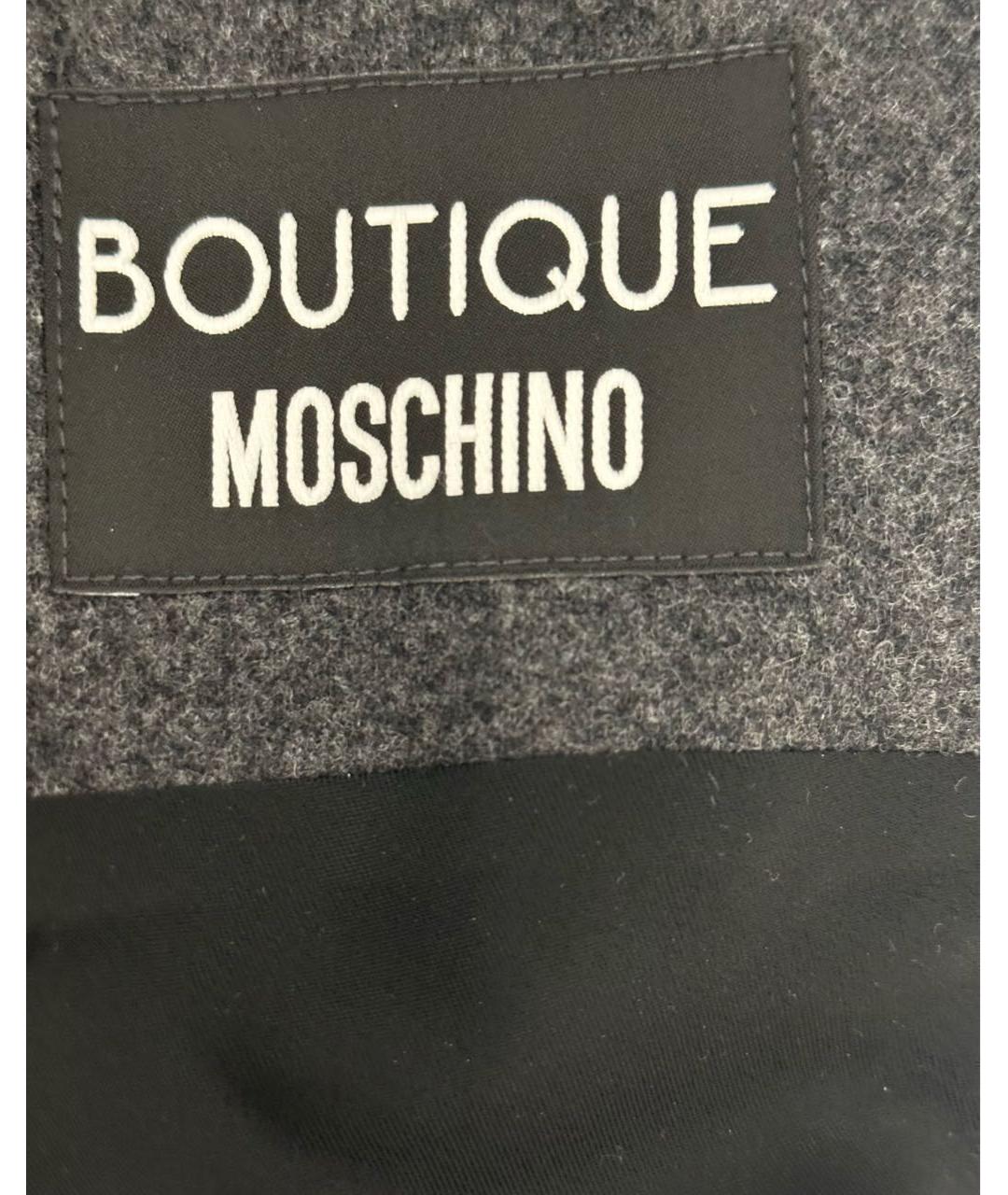 BOUTIQUE MOSCHINO Серое шерстяное повседневное платье, фото 3