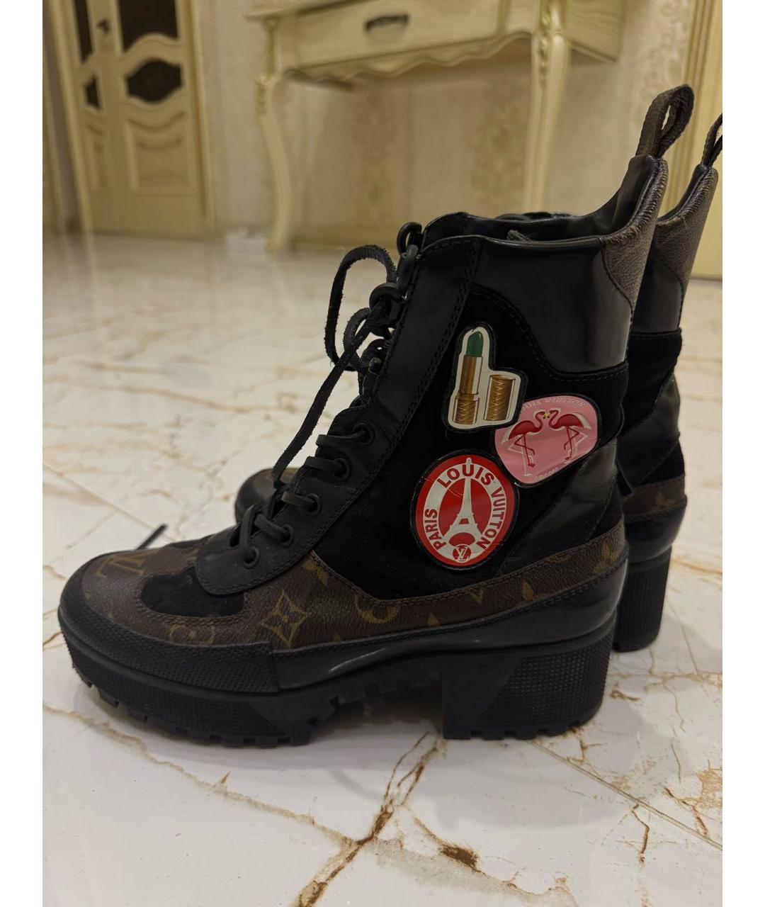 LOUIS VUITTON Коричневые кожаные ботинки, фото 5