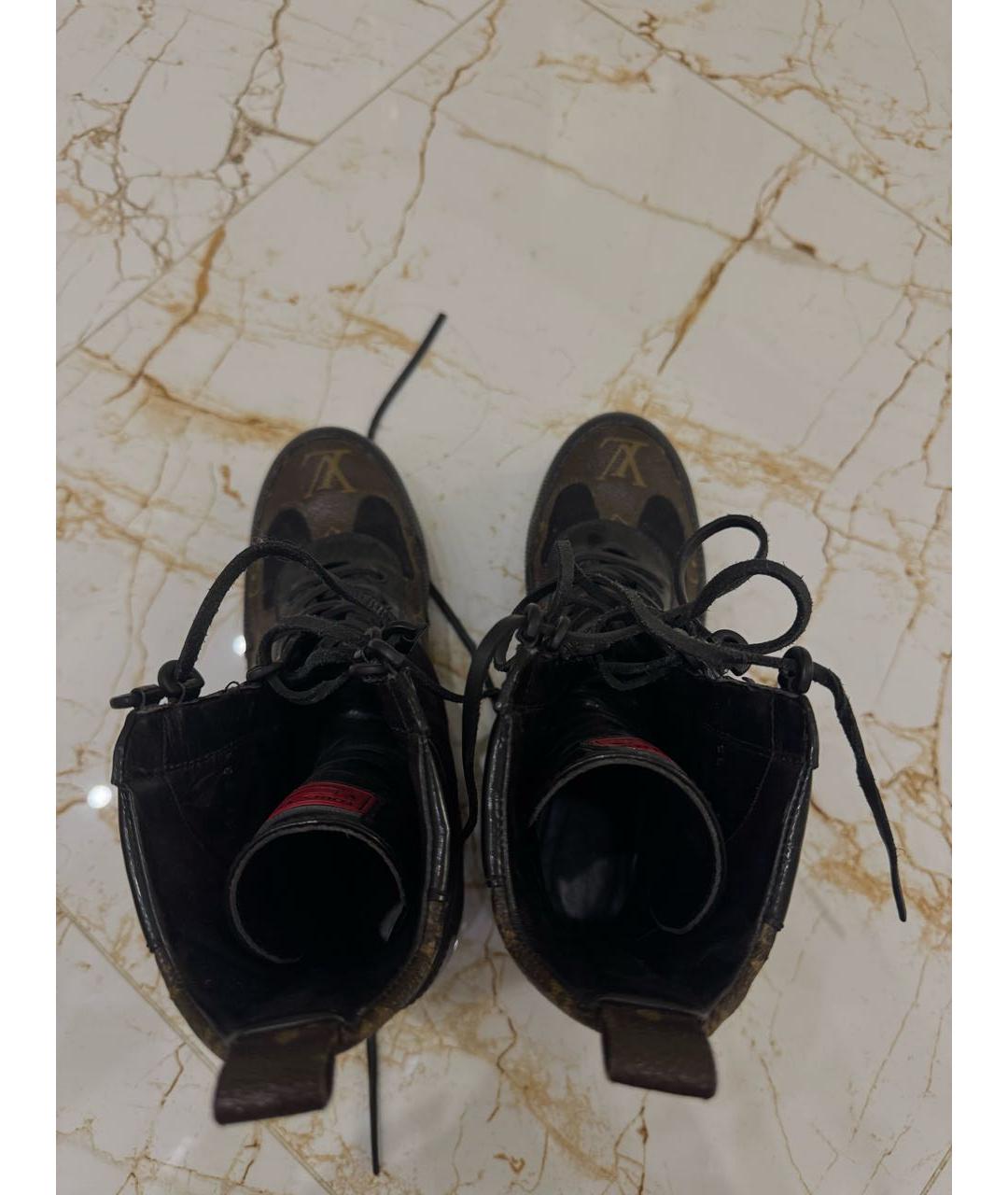 LOUIS VUITTON Коричневые кожаные ботинки, фото 3