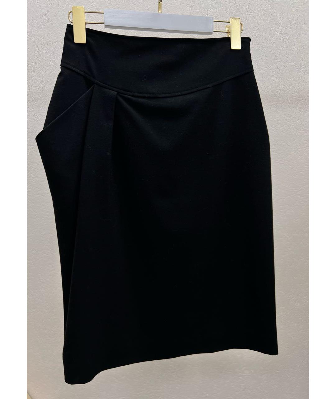 VERSACE JEANS COUTURE Черная шерстяная юбка миди, фото 9
