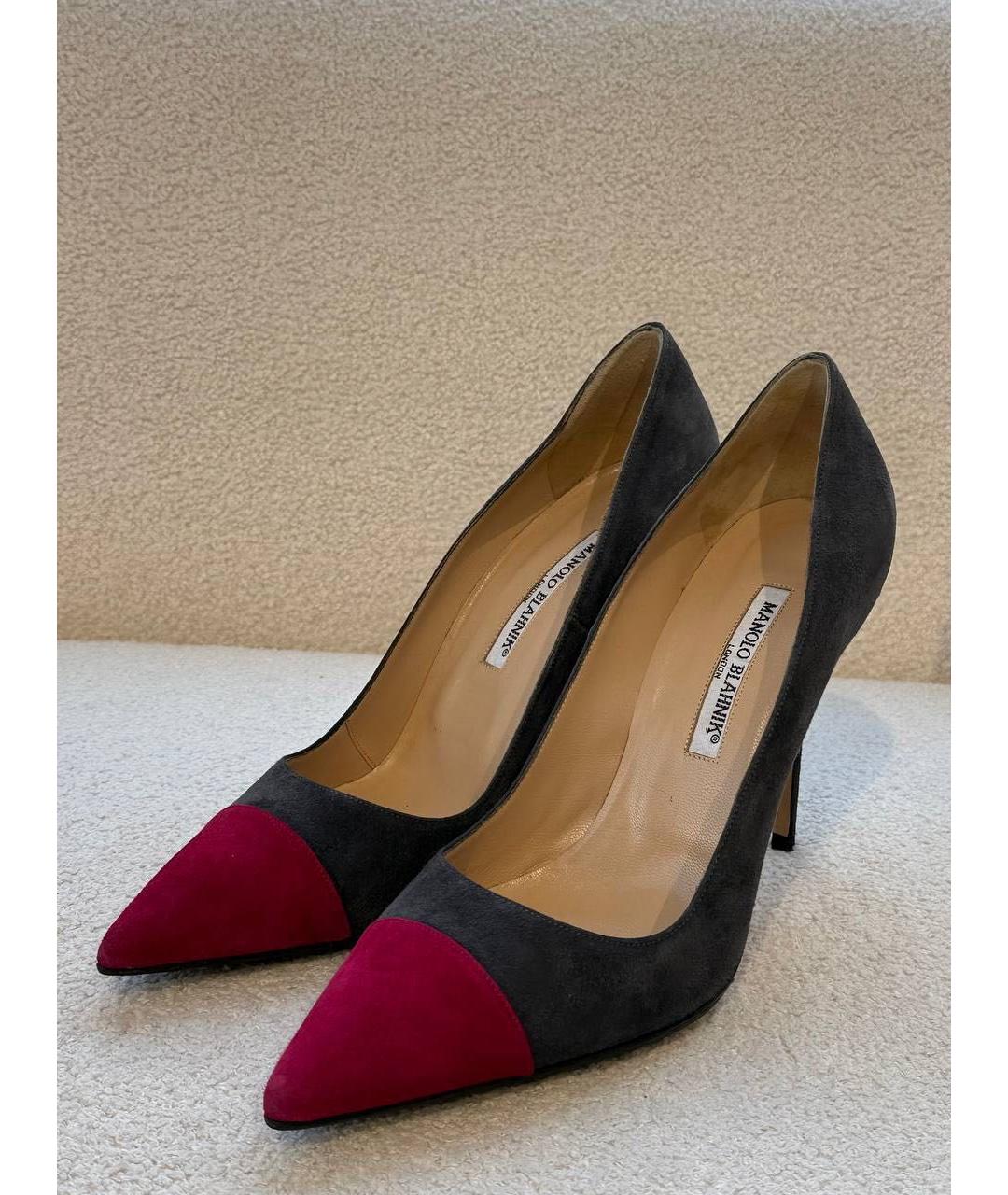 MANOLO BLAHNIK Серые замшевые туфли, фото 2