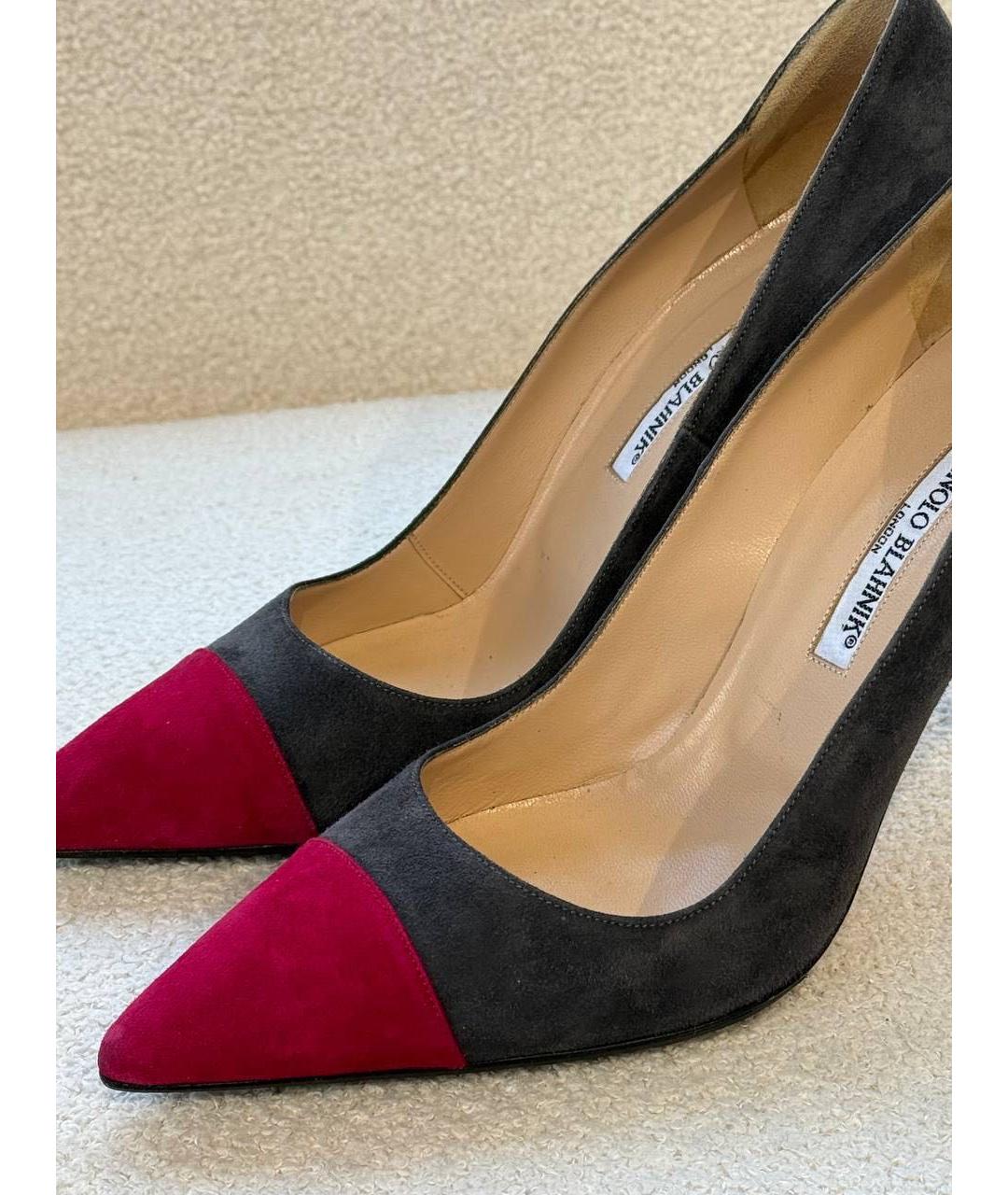 MANOLO BLAHNIK Серые замшевые туфли, фото 3