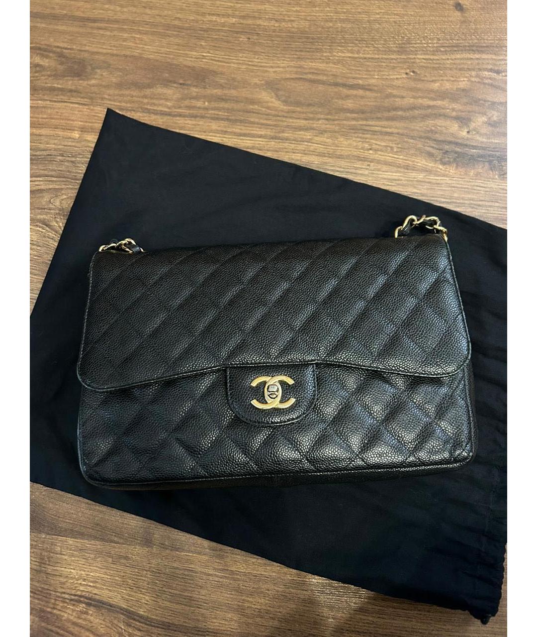 CHANEL Черная кожаная сумка через плечо, фото 4