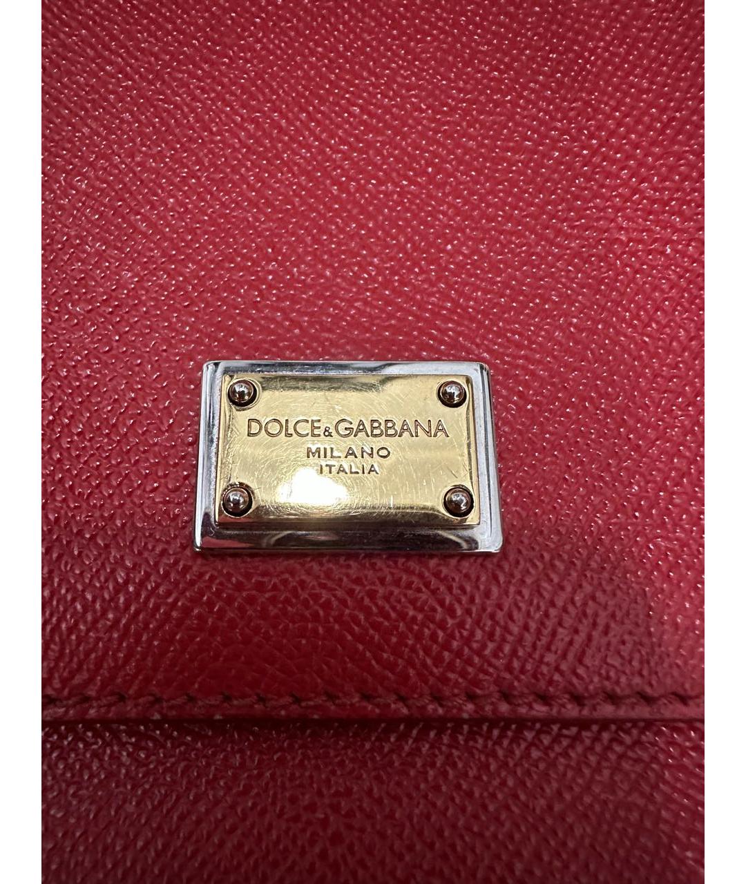 DOLCE&GABBANA Красная кожаная сумка тоут, фото 4