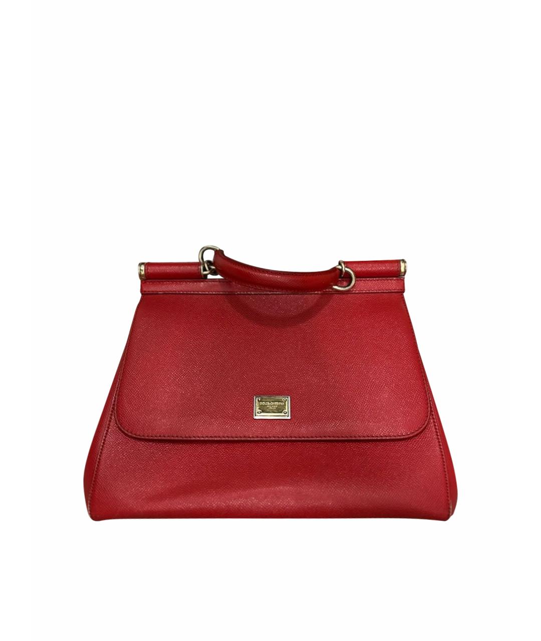 DOLCE&GABBANA Красная кожаная сумка тоут, фото 1