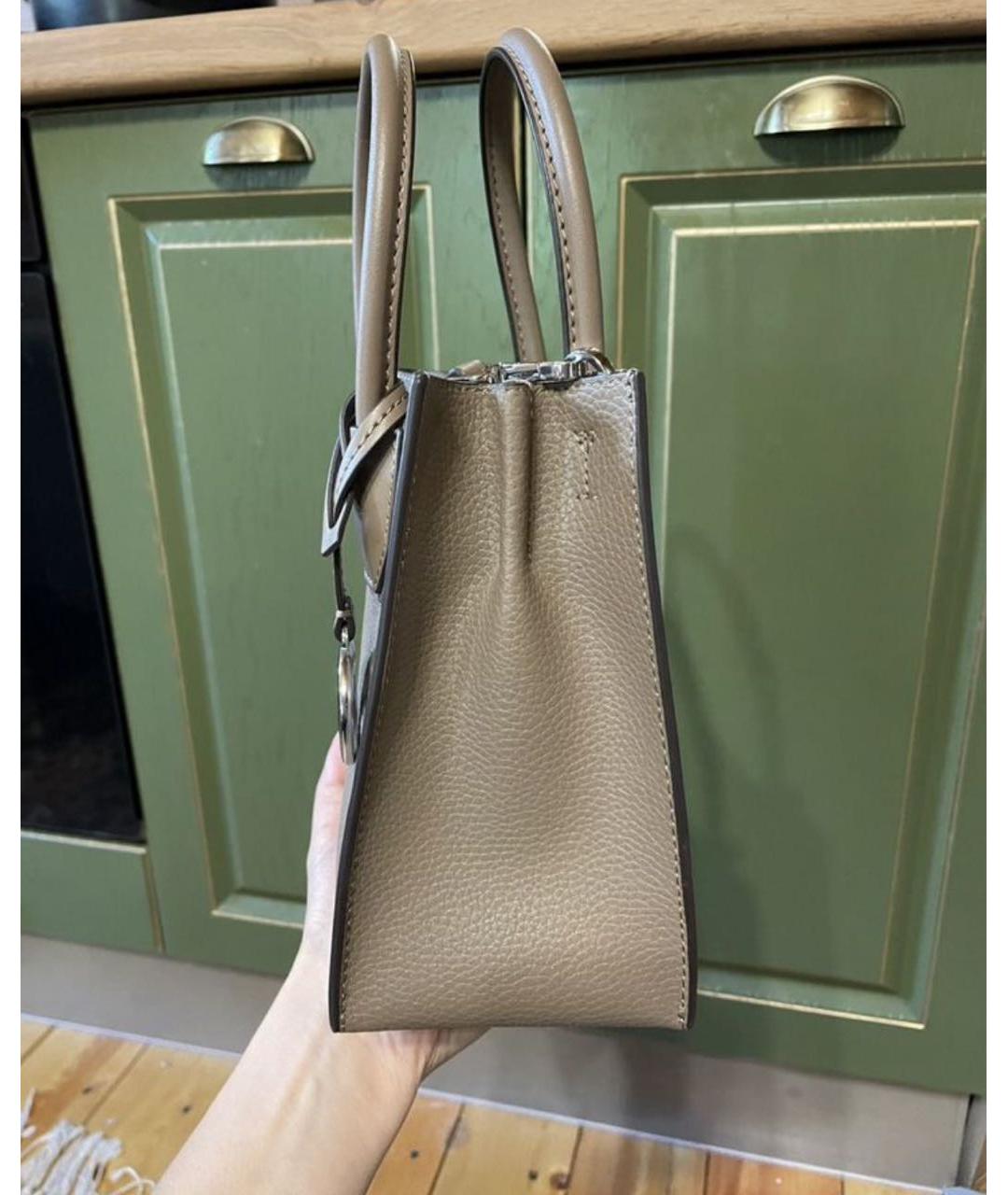 MICHAEL KORS Коричневая сумка с короткими ручками из искусственной кожи, фото 2