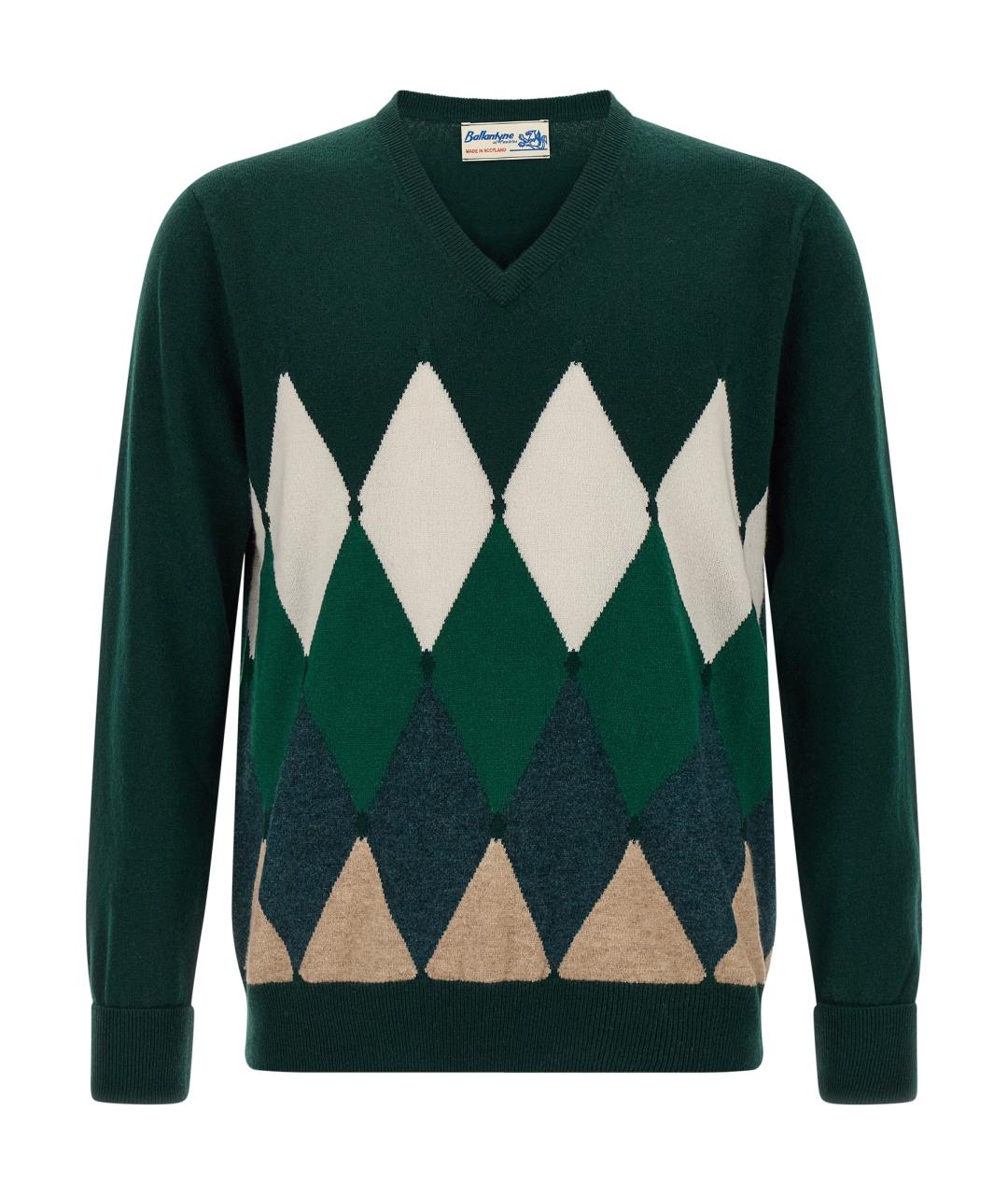 BALLANTYNE Зеленый кашемировый джемпер / свитер, фото 1
