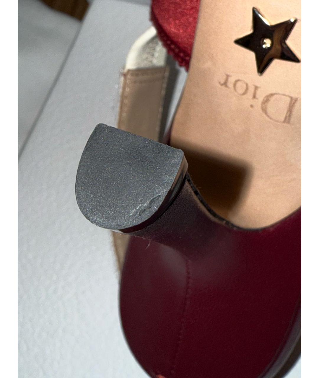 CHRISTIAN DIOR Бордовые бархатные туфли, фото 8