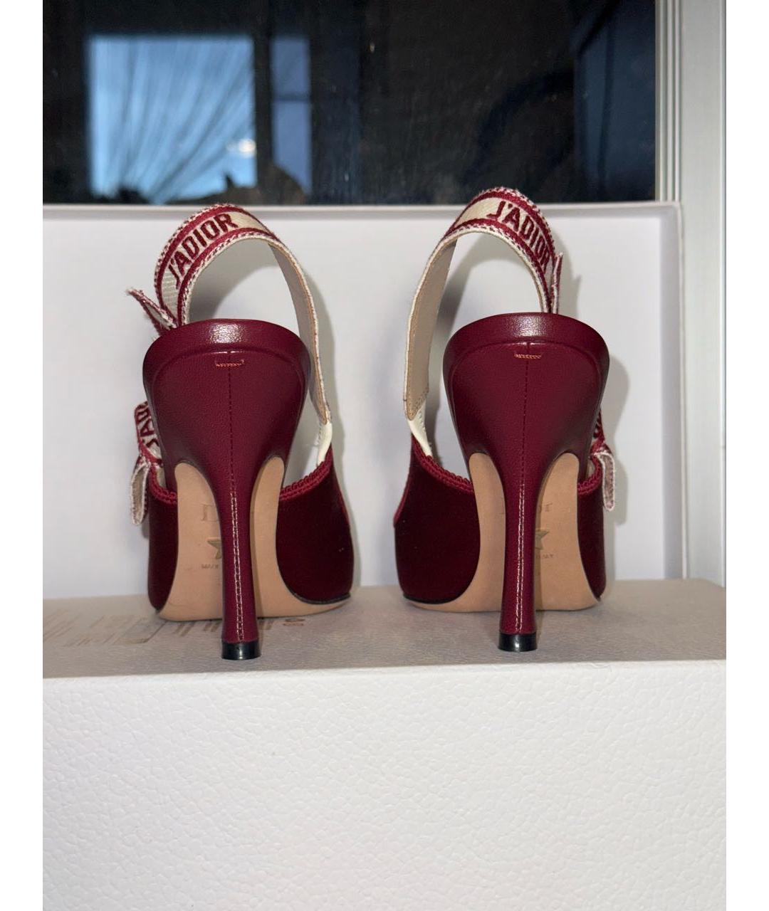CHRISTIAN DIOR Бордовые бархатные туфли, фото 4