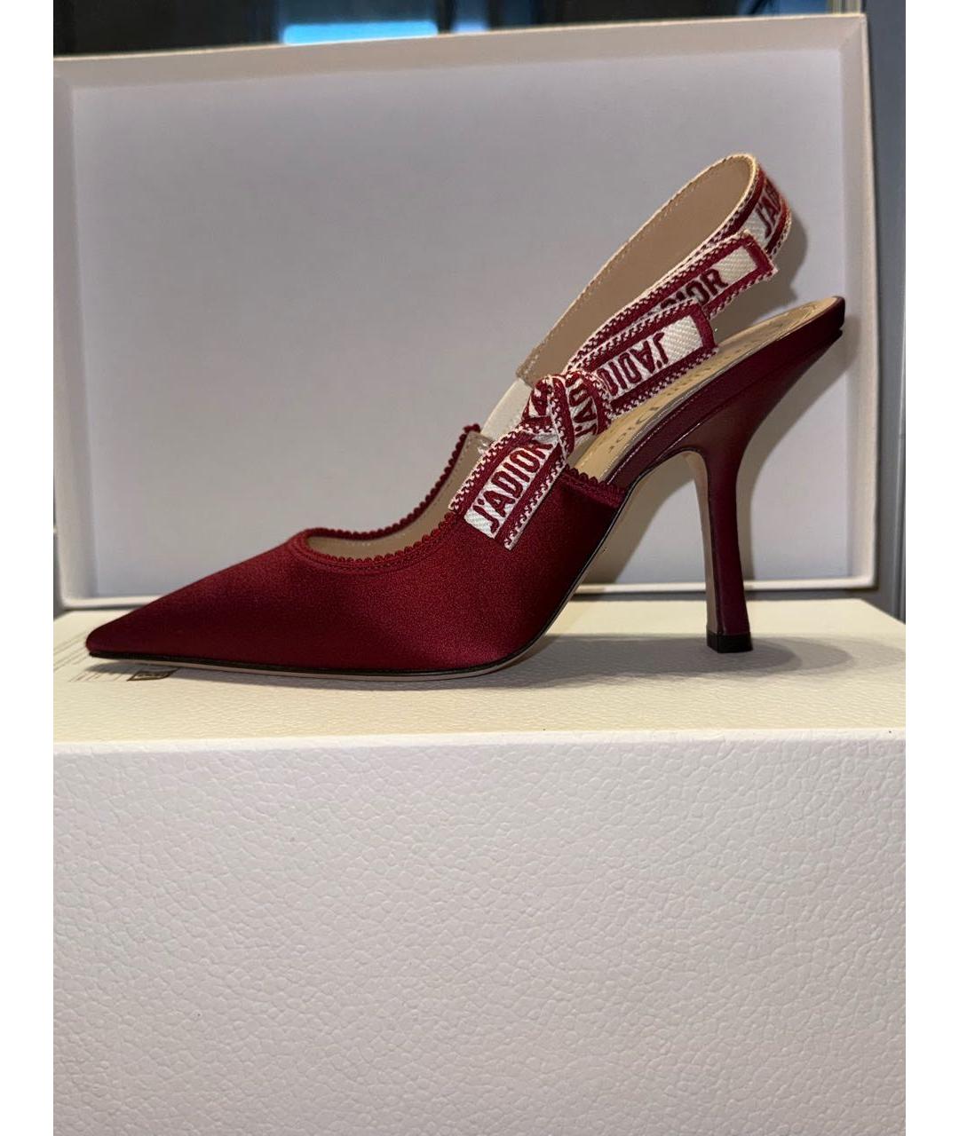 CHRISTIAN DIOR Бордовые бархатные туфли, фото 9