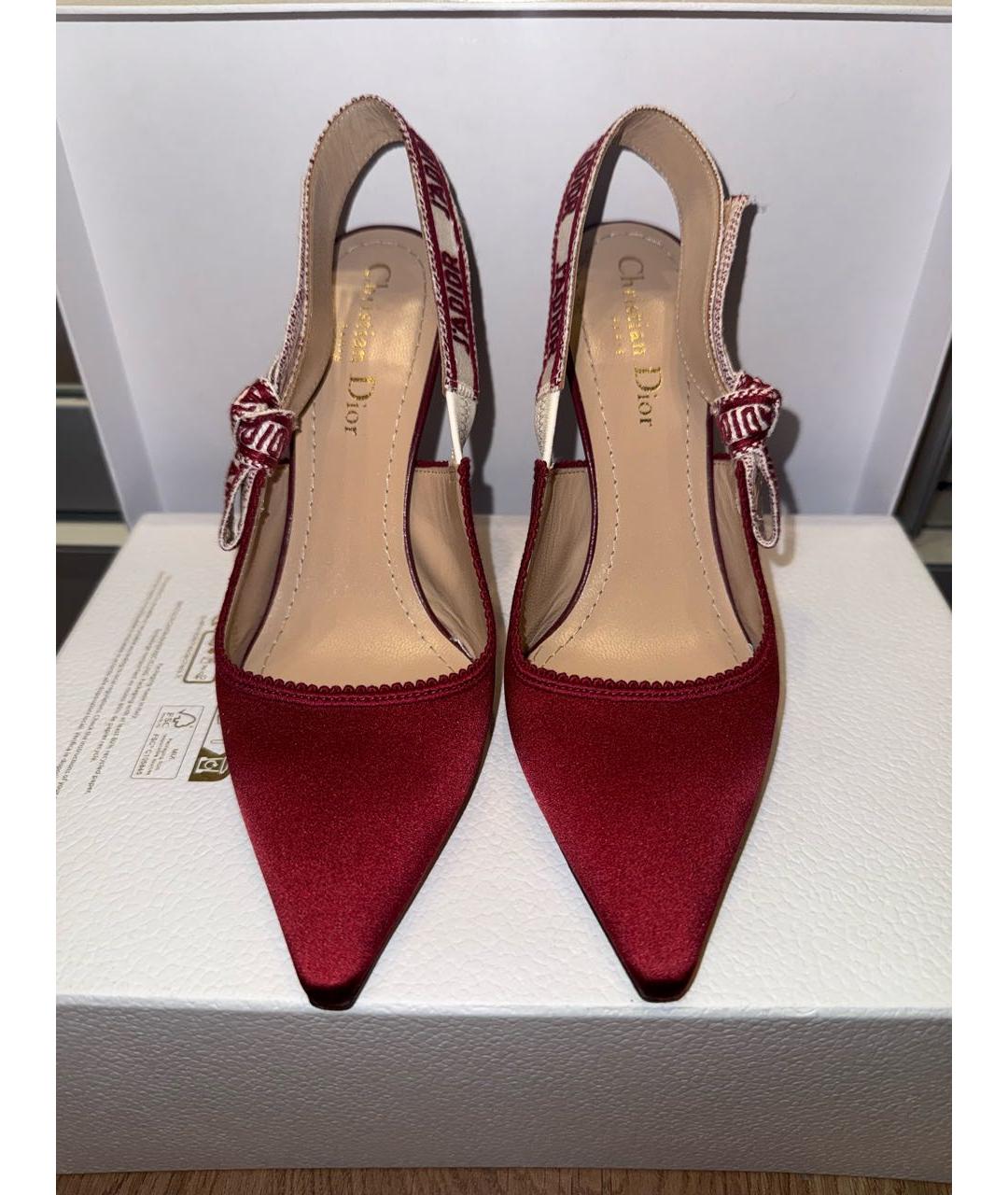 CHRISTIAN DIOR Бордовые бархатные туфли, фото 2