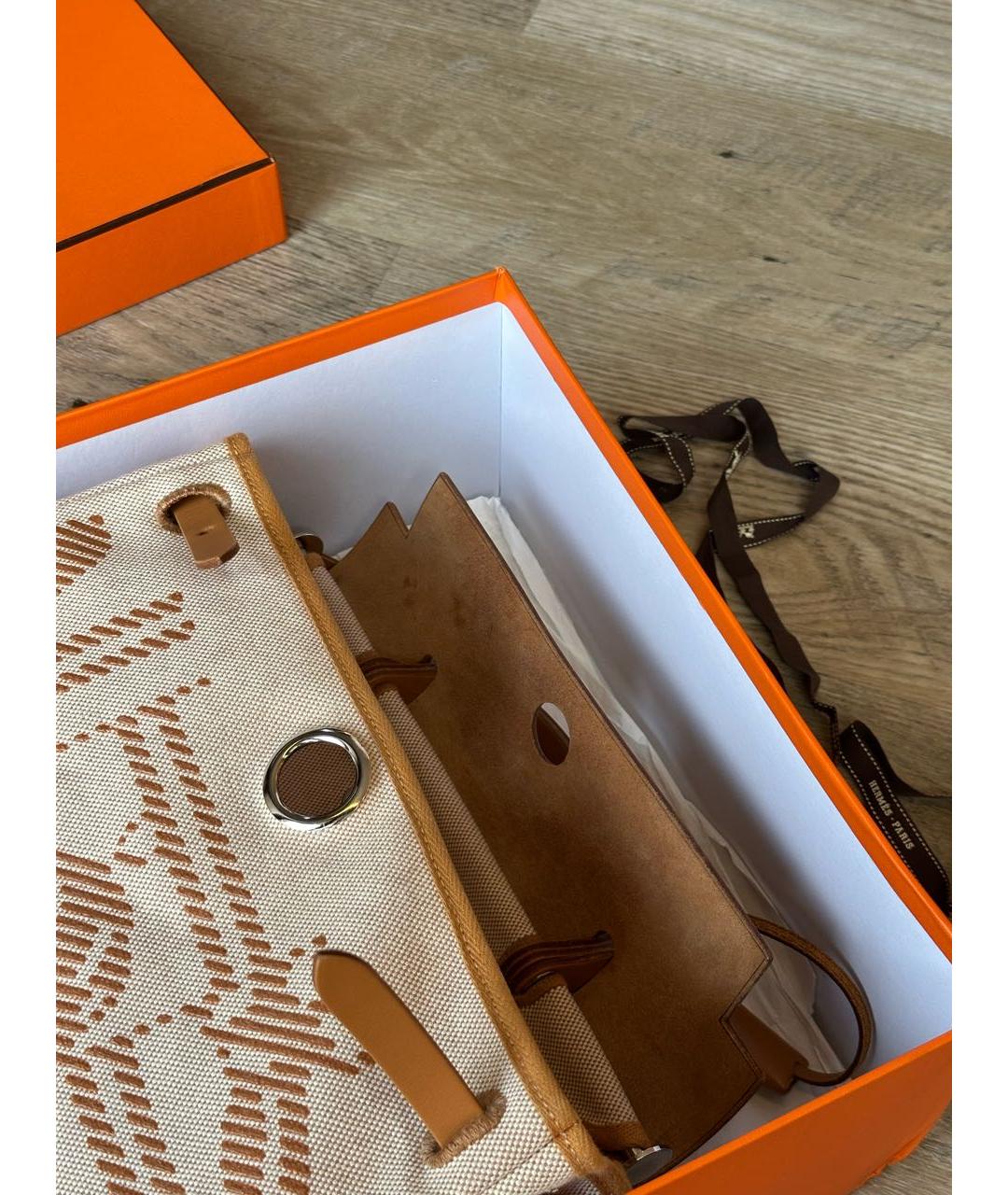 HERMES Коричневая кожаная сумка через плечо, фото 7